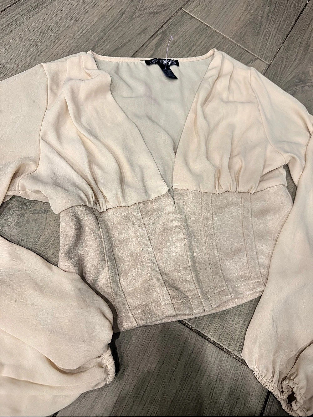 Love X Design Corset Blouse in Cream Like New